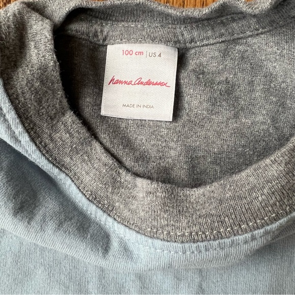 🆕 EUC Hanna Andersson colorblock long sleeve soft jersey tee 100 cm - Picture 3 of 5
